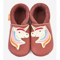 ORANGENKINDER EINHORN, rose, Bio-Nappaleder Krabbel-/Lauflernschuh Weite: M+W