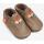 ORANGENKINDER Hausschuhe, Fuchs Motiv naturbraun, Bio-Nappaleder Krabbel/Lauflernschuh Weite: M+W 22-23
