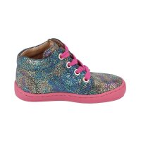 GECK Halbschuh glitter grey velours leather laces Weite/M 22