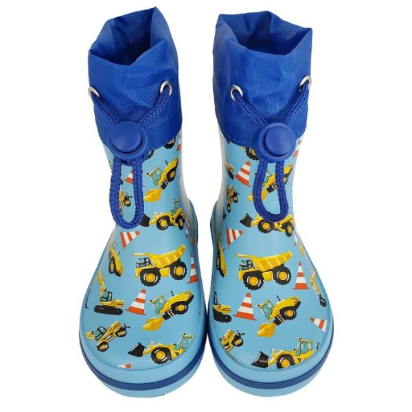 BECK Gummistiefel Minibagger hellblau
