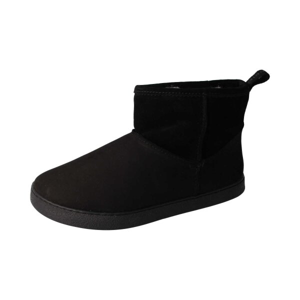 GROUNDIES® COZY BOOT Winterstiefel Nubukleder Schafswolle gefüttert schwarz Weite M 41
