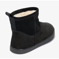 GROUNDIES® COZY BOOT Winterstiefel Nubukleder Schafswolle gefüttert schwarz Weite M 41