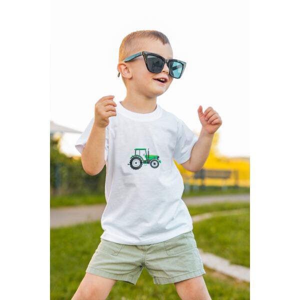 Filii Kinder T-Shirt white Traktor sustainable
