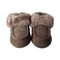 AXELDA LONDON stone Hausschuhe aus Veloursleder mit Lammfellfütterung Weite M