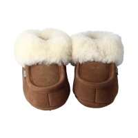 AXELDA LONDON chestnut Hausschuhe aus Veloursleder mit Lammfellfütterung Weite M