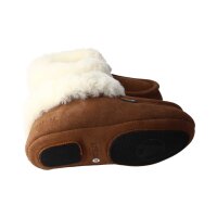 AXELDA LONDON chestnut Hausschuhe aus Veloursleder mit Lammfellfütterung Weite M