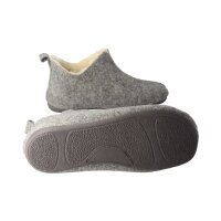 THIES 1856 ® Cozy Sheep Hausschuhe Slipper aus Schaffell grey Weite M+W