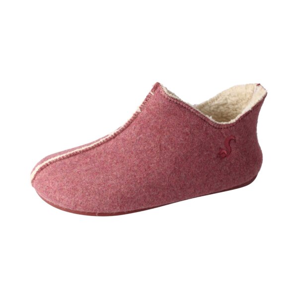 THIES 1856 ® Organic Vegane Hausschuhe Slipper aus Bio-Baumwolle bordeaux Weite M+W