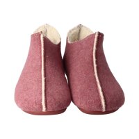 THIES 1856 ® Organic Vegane Hausschuhe Slipper aus Bio-Baumwolle bordeaux Weite M+W