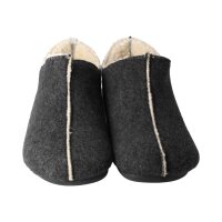 THIES 1856 ® Organic Vegane Hausschuhe Slipper aus Bio-Baumwolle black Weite M+W