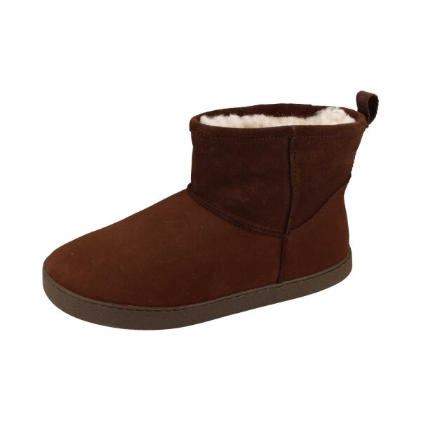 GROUNDIES® Cozy Boot Winterstiefel Boot Nubukleder Schafswolle gefüttert chocolate Weite M