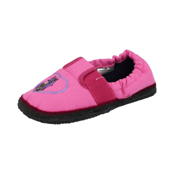 BECK Baumwollslipper Hausschuhe Pferdchen Weite M+W