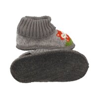 BECK Hausschuhe Füchslein aus Schurwolle atmungsaktiv grau Weite M+W