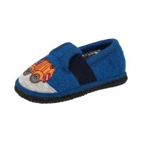 BECK Hausschuhe LKW aus Schurwolle atmungsaktiv blau...