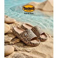 DOCKER´S by Gerli Badepantolette natur/beige Leo-print NICHT Barfußschuh! Weite W