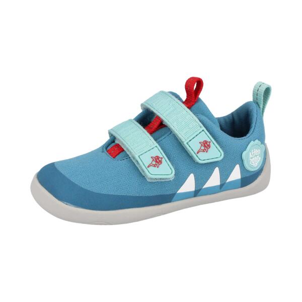 AFFENZAHN Halbschuh Baumwolle Lucky Shark blau Weite S+M