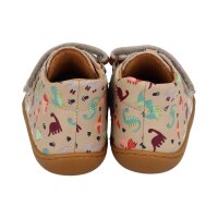 DEVELAB Barfuß Kinder-Halbschuhe Beige combi fantasy Dinosaurier