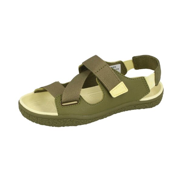 GROUNDIES® TWIG Kinder Barfußsandale khaki/gelb Weite M+W