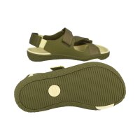 GROUNDIES® TWIG Kinder Barfußsandale khaki/gelb Weite M+W
