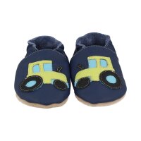 BECK Krabbelschuhe Traktor dunkelblau
