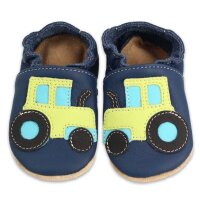 BECK Krabbelschuhe Traktor dunkelblau