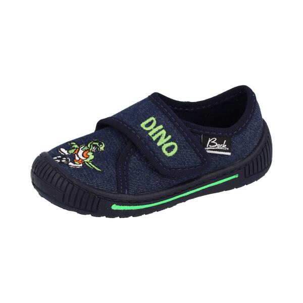 BECK Hausschuh Dino dunkelblau