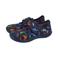 BECK Hausschuh Dinosaurier dunkelblau