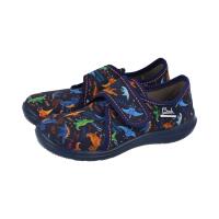 BECK Hausschuh Dinosaurier dunkelblau 27