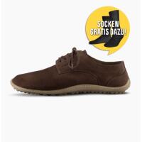 LEGUANO DEAN nubukleder Halbschuh mokka, Gratis Socken...