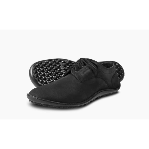 LEGUANO DEAN nubukleder Halbschuh schwarz, Gratis Socken dazu Weite M+W