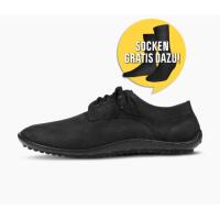 LEGUANO DEAN nubukleder Halbschuh schwarz, Gratis Socken...