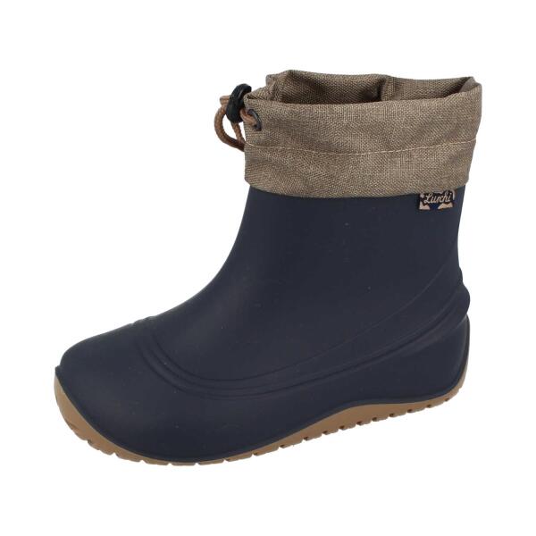 LURCHI Barfuß-Gummistiefel mit dicker Fütterung navy Weite M+W