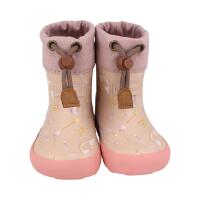BISGAARD Barfuß-Gummistiefel mit dicker Fütterung Einhorn rosa Weite M+W