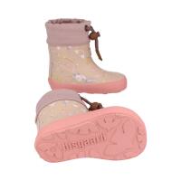 BISGAARD Barfuß-Gummistiefel mit dicker Fütterung Einhorn rosa Weite M+W