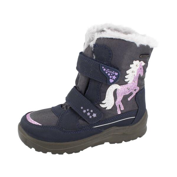 LURCHI KANANI SYMPATEX Winterstiefel Blinklichter navy Weite M