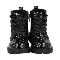 DOCKER´S by Gerli Mädchen Winterstiefel schwarz Herzchen und Schleifen motiv NICHT Barfußschuh Weite M