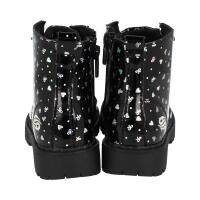 DOCKER´S by Gerli Mädchen Winterstiefel schwarz Herzchen und Schleifen motiv NICHT Barfußschuh Weite M