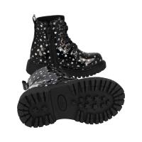 DOCKER´S by Gerli Mädchen Winterstiefel schwarz Herzchen und Schleifen motiv NICHT Barfußschuh Weite M