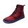 HAPPY-FEEL Winterstiefel navy red textile velvet woolfleece laces Weite/M 39