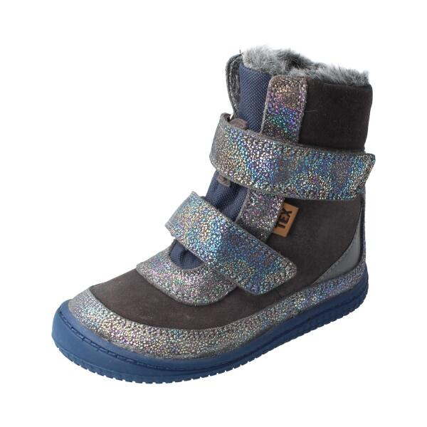 LHOTSE Winterstiefel glitter grey velours tex Klettverschluss Weite/M