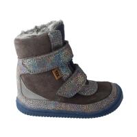 LHOTSE Winterstiefel glitter grey velours tex Klettverschluss Weite/M