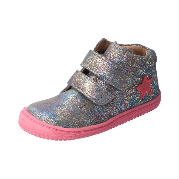 CHAMELIION Halbschuh glitter grey velours leather Klettverschluss Weite/M