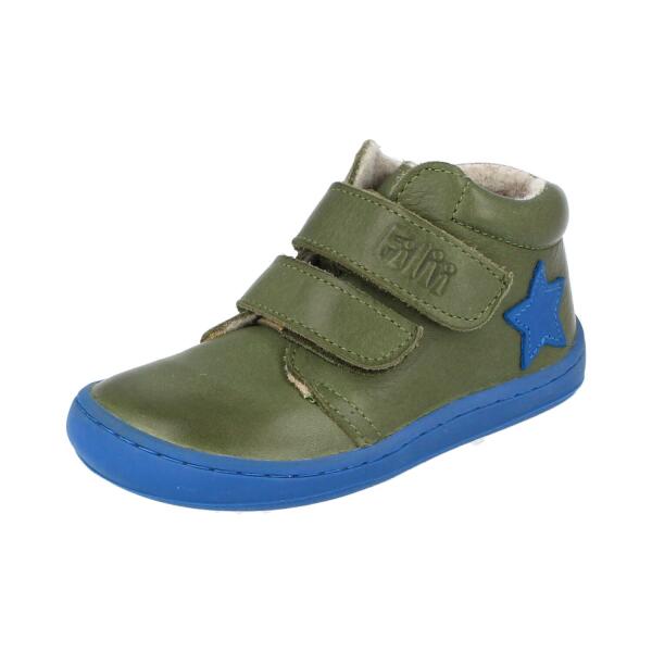 CHAMELIION Halbschuh khaki nappa woolfleece Klettverschluss Weite/M 27