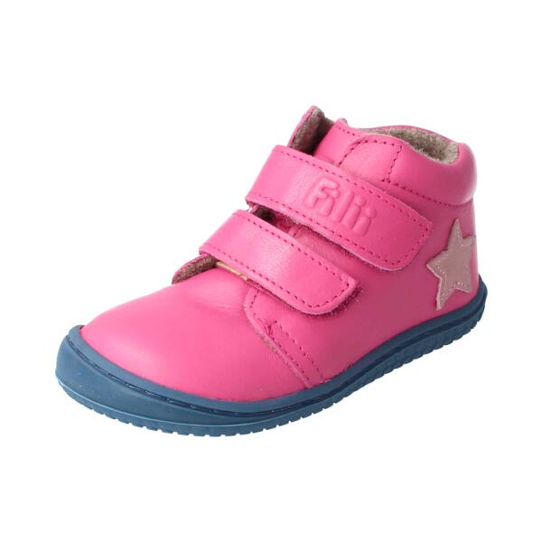 CHAMELIION Halbschuh pink nappa woolfleece Klettverschluss Weite/M 24
