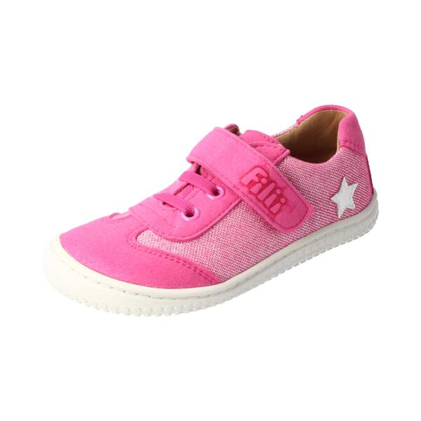 SALIIMA Halbschuh pink textil leather Klettverschluss Weite/M