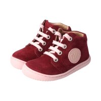 GECK Halbschuh velours leather laces rasberry Weite/M