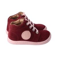GECK Halbschuh velours leather laces rasberry Weite/M