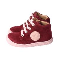 GECK Halbschuh velours leather laces rasberry Weite/M