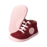 GECK Halbschuh velours leather laces rasberry Weite/M