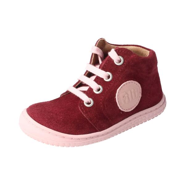 GECK Halbschuh velours leather laces rasberry Weite/M 22